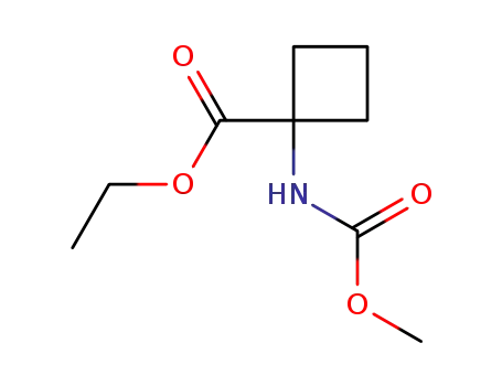 Molecular Structure of 106366-63-6 (Cyclobutanecarboxylic acid, 1-[(methoxycarbonyl)amino]-, ethyl ester (9CI))