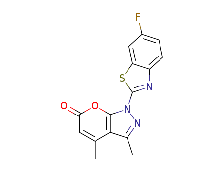 Pyrano(2,3-c)pyrazol-6(1H)-one, 3,4-dimethyl-1-(6-fluoro-2-benzothiazolyl)-