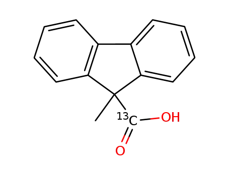 Molecular Structure of 1285695-14-8 ([13C]-9-Methylfluorene-9-carboxylic acid)