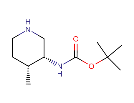 Molecular Structure of 250275-20-8 (Carbamic acid, [(3R,4R)-4-methyl-3-piperidinyl]-, 1,1-dimethylethyl ester, rel-)