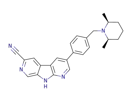 3-(4-(((2R,6S)-2,6-dimethylpiperidin-1-yl)methyl)phenyl)-9H-pyrrolo[2,3-b:5,4-c′]dipyridine-6-carbonitrile