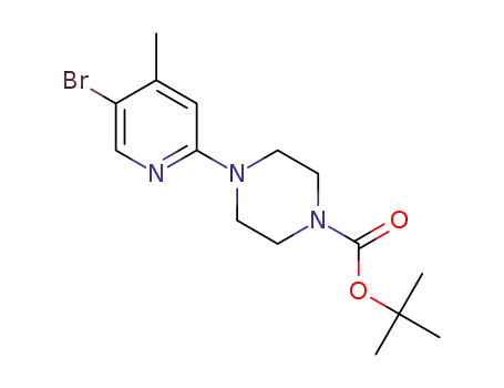 Molecular Structure of 944582-92-7 (5-Bromo-2-(4-Boc-piperazin-1-yl)-4-methylpyridine)