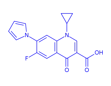 Molecular Structure of 106891-93-4 (1-cyclopropyl-6-fluoro-4-oxo-7-(1H-pyrrol-1-yl)-1,4-dihydroquinoline-3-carboxylic acid)