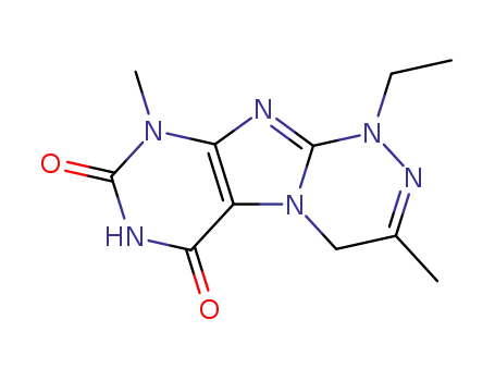 Molecular Structure of 106087-29-0 (1-ethyl-3,9-dimethyl-1,4-dihydro[1,2,4]triazino[3,4-f]purine-6,8(7H,9H)-dione)