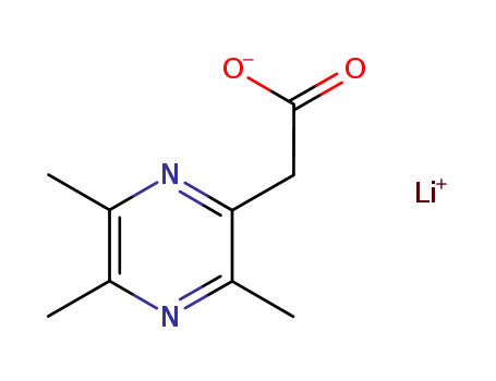 Molecular Structure of 107209-20-1 (3,5,6-trimethyl-2-pyrazinylacetic acid lithium salt)