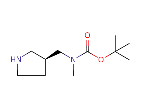 Molecular Structure of 1064052-00-1 ((S)-tert-butyl methyl(pyrrolidin-3-ylmethyl)carbamate)