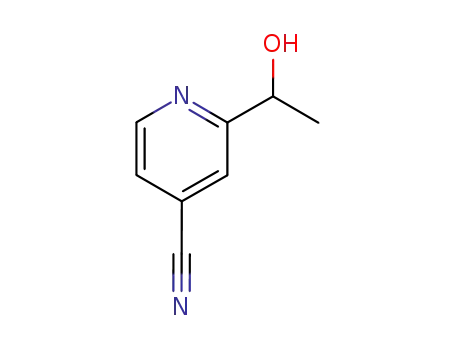 Molecular Structure of 106474-81-1 (4-Pyridinecarbonitrile,2-(1-hydroxyethyl)-)