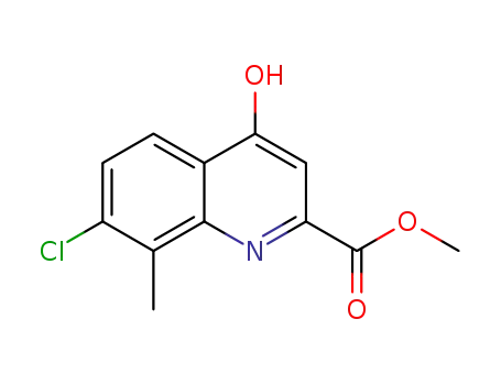 Molecular Structure of 1065074-49-8 (METHYL 7-CHLORO-4-HYDROXY-8-METHYLQUINOLINE-2-CARBOXYLATE)