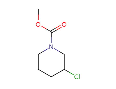 Molecular Structure of 106376-09-4 (1-Piperidinecarboxylic  acid,  3-chloro-,  methyl  ester)
