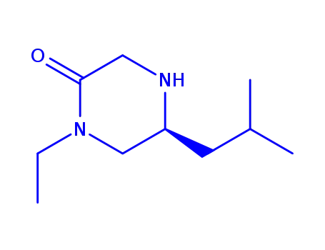 Molecular Structure of 106576-32-3 (Piperazinone, 1-ethyl-5-(2-methylpropyl)-, (S)- (9CI))
