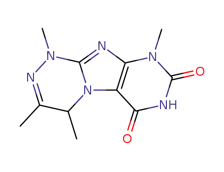 Molecular Structure of 106087-31-4 (1,3,4,9-tetramethyl-1,4-dihydro[1,2,4]triazino[3,4-f]purine-6,8(7H,9H)-dione)