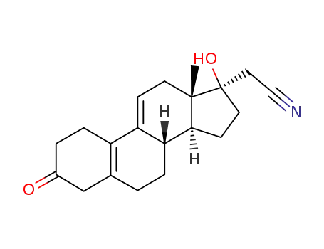 (17|A)-17-Hydroxy-3-oxo-19-norpregna-5(10),9(11)-diene-21-nitrile