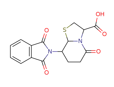 5-oxo-8-phthalimido-hexahydro-thiazolo[3,2-<i>a</i>]pyridine-3-carboxylic acid
