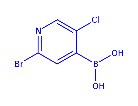 Molecular Structure of 1072952-51-2 (2-BROMO-5-CHLOROPYRIDINE-4-BORONIC ACID)