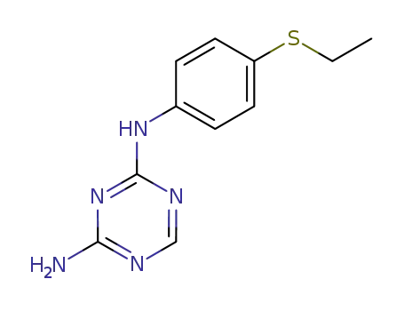 Molecular Structure of 1085-38-7 (N-[4-(ethylsulfanyl)phenyl]-1,3,5-triazine-2,4-diamine)