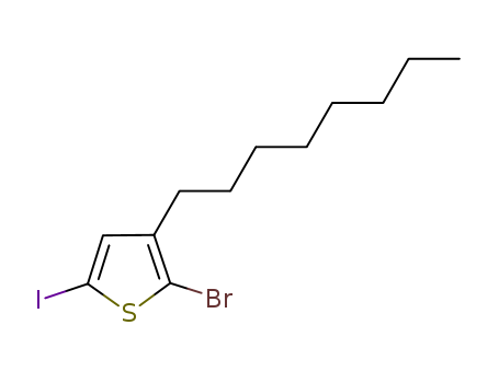 2-Bromo-5-iodo-3-n-octylthiophene (stabilized with Copper chip)
