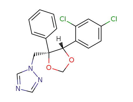 Molecular Structure of 107659-88-1 (1-{[(4S,5R)-5-(2,4-dichlorophenyl)-4-phenyl-1,3-dioxolan-4-yl]methyl}-1H-1,2,4-triazole)