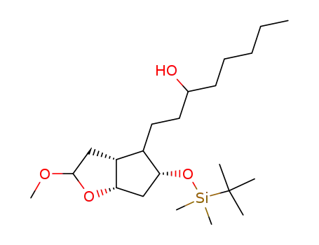 4β-(3ξ-hydroxy-octan-1-yl)-5α-(t-butyldimethylsilyloxy)-2ξ-methoxy-3,3aβ,4,5,6,6aβ-hexahydro-2H-cyclopenta/b/furan