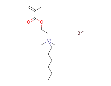 Molecular Structure of 107451-16-1 (N,N-DIMETHYL-N-(1-HEXYL)-N-(2-[METHACRYLOYL]ETHYL)AMMONIUM BROMIDE)