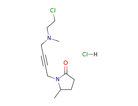 Molecular Structure of 118630-59-4 (N-(4-((2-Chloroethyl)methylamino)-2-butynyl)-5-methyl-2-pyrrolidone)