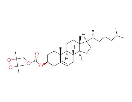 Molecular Structure of 108536-11-4 ((3beta)-cholest-5-en-3-yl (3,4,4-trimethyl-1,2-dioxetan-3-yl)methyl carbonate)