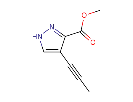 Pyrazole-3-carboxylic acid, 4-(1-propynyl)-, methyl ester (6CI)