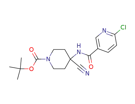 4-[(6-chloro-pyridine-3-carbonyl)-amino]-4-cyano-piperidine-
1-carboxylic acid tert-butyl ester
