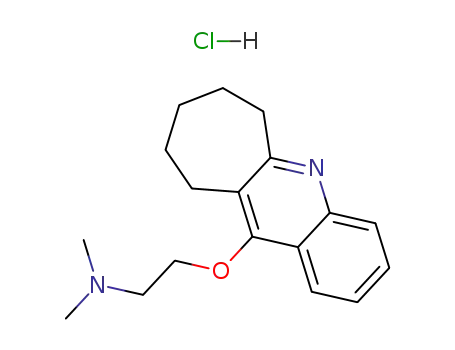 Molecular Structure of 108154-74-1 (N,N-dimethyl-2-(7,8,9,10-tetrahydro-6H-cyclohepta[b]quinolin-11-yloxy)ethanaminium chloride)