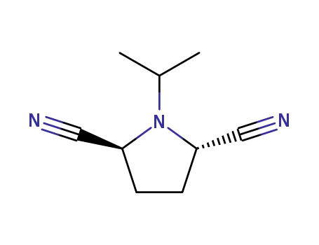 Molecular Structure of 107643-45-8 (2,5-Pyrrolidinedicarbonitrile,1-(1-methylethyl)-,trans-(9CI))