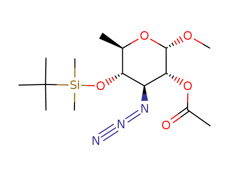 methyl 3-azido-4-O-(tert-butyldimethylsilyl)-3,6-dideoxy-α-D-glucopyranoside 2-acetate