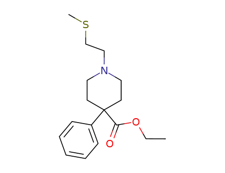 Molecular Structure of 108479-11-4 (ethyl 1-[2-(methylsulfanyl)ethyl]-4-phenylpiperidine-4-carboxylate)