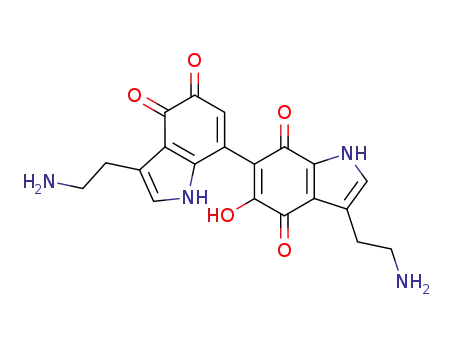 Molecular Structure of 108535-04-2 (3,3'-Bis-(2-amino-ethyl)-5-hydroxy-1H,1'H-[6,7']biindolyl-4,7,4',5'-tetraone)
