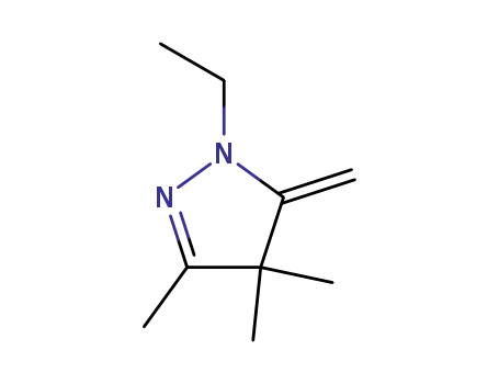 Molecular Structure of 107535-57-9 (1H-Pyrazole,  1-ethyl-4,5-dihydro-3,4,4-trimethyl-5-methylene-)