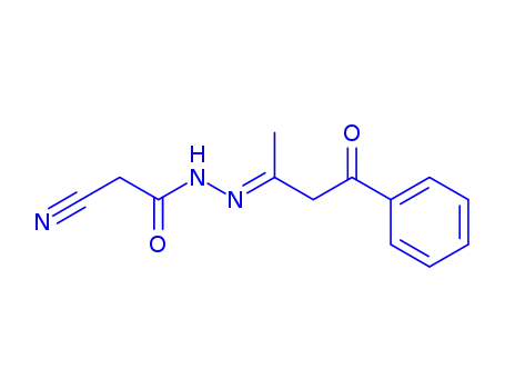 Molecular Structure of 1086229-94-8 (2-CYANO-N'-[(E)-1-METHYL-3-OXO-3-PHENYLPROPYLIDENE]ACETOHYDRAZIDE)