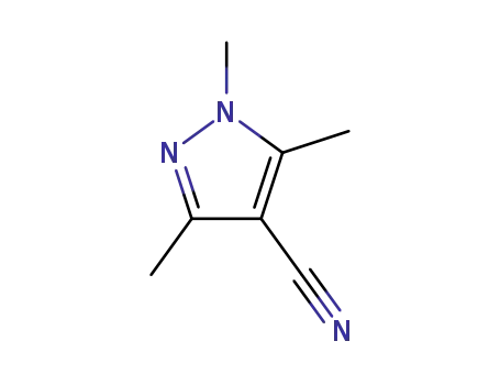 Molecular Structure of 108161-13-3 (1H-Pyrazole-4-carbonitrile,1,3,5-trimethyl-(9CI))