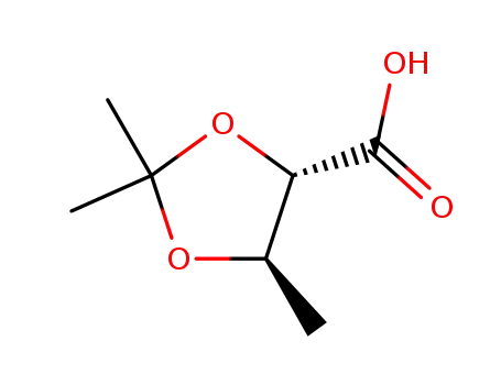 Molecular Structure of 127062-02-6 (1,3-Dioxolane-4-carboxylicacid,2,2,5-trimethyl-,(4S-trans)-(9CI))