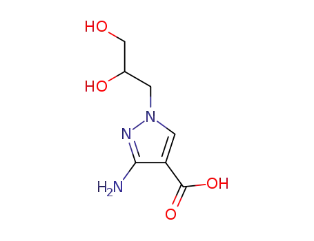Molecular Structure of 108194-78-1 (1H-Pyrazole-4-carboxylicacid,3-amino-1-(2,3-dihydroxypropyl)-(9CI))