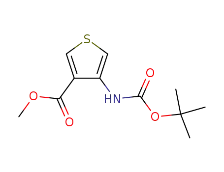 Molecular Structure of 161940-20-1 (4-TERT-BUTOXYCARBONYLAMINOTHIOPHENE-3-CARBOXYLIC ACID METHYL ESTER)