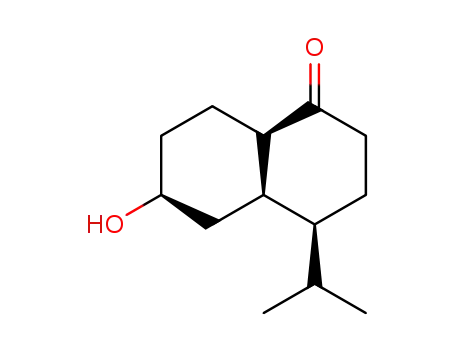 (1R*,5S*,6R*,8S*)-(+/-)-8-Hydroxy-5-isopropylbicyclo<4.4.0>decan-2-on