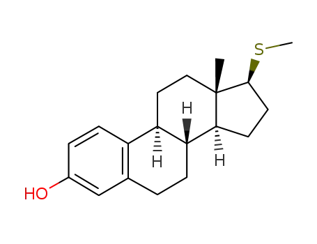 Molecular Structure of 108619-67-6 ((17beta)-17-(methylsulfanyl)estra-1,3,5(10)-trien-3-ol)