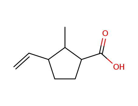 Molecular Structure of 108451-44-1 (Cyclopentanecarboxylic acid, 3-ethenyl-2-methyl-)
