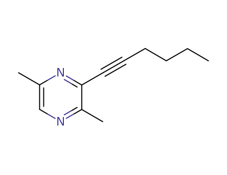피라진, 3-(1-헥시닐)-2,5-디메틸-(9CI)