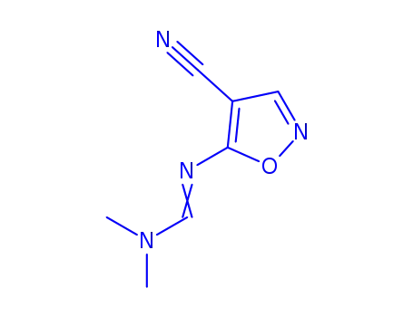 Molecular Structure of 109831-82-5 (Methanimidamide, N-(4-cyano-5-isoxazolyl)-N,N-dimethyl- (9CI))