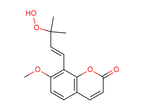 2H-1-Benzopyran-2-one,8-[(1E)-3-hydroperoxy-3-methyl-1-buten-1-yl]-7-methoxy-
