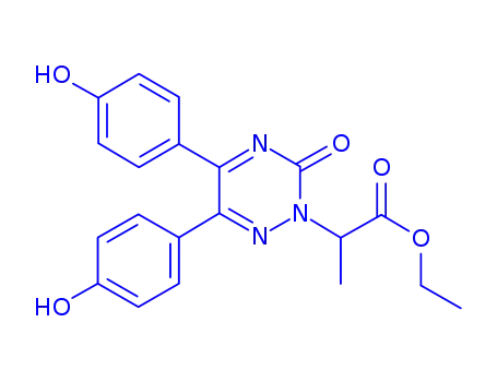 Ethyl 5,6-bis(4-hydroxyphenyl)-alpha-methyl-3-oxo-1,2,4-triazine-2(3H)-acetate