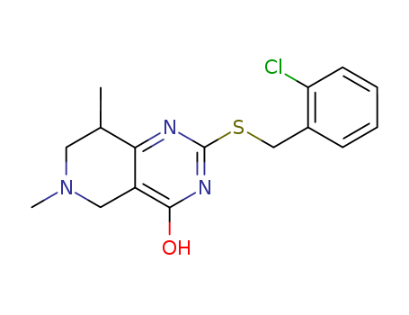 Pyrido[4,3-d]pyrimidin-4(3H)-one,2-[[(2-chlorophenyl)methyl]thio]-5,6,7,8-tetrahydro-6,8-dimethyl- cas  1094-54-8