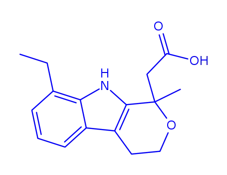 Molecular Structure of 109518-50-5 (ETODOLAC RELATED COMPOUND A (25 MG) ((+/-)-8-ETHYL-1-METHYL-1,3,4,9-TETRAHYDROPYRANO [3,4-B]-INDOLE-1-ACETIC ACID))