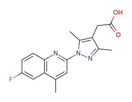 1H-Pyrazole-4-acetic acid, 3,5-dimethyl-1-(6-fluoro-4-methyl-2-quinolinyl)-