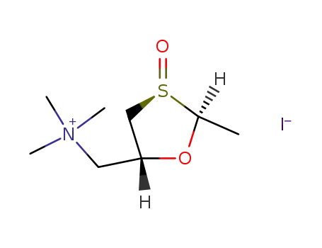 Molecular Structure of 109280-12-8 (trimethyl-[[(2S,5S)-2-methyl-3-oxo-1,3-oxathiolan-5-yl]methyl]azanium iodide)