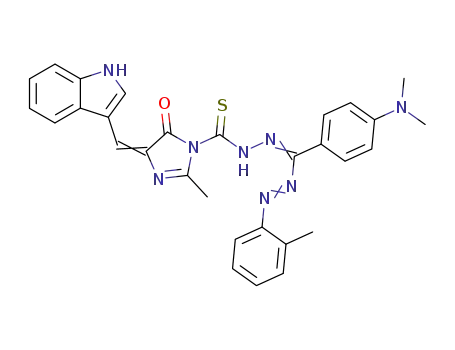 1H-이미다졸-1-카르보티오산, 4,5-디히드로-4-(1H-인돌-3-일메틸렌)-2-메틸-5-옥소-, ((4-(디메틸아미노)페닐)((2-메틸페닐) )아조)메틸렌)히드라지드